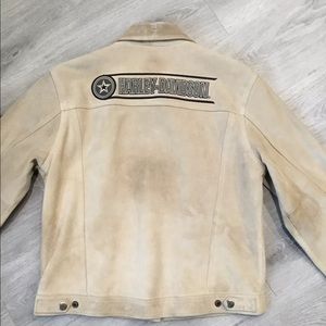 HARLEY DAVIDSON SAND BEIGE SUEDE BILOXI LEATHER JACKET WOMENS Medium